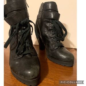 Combat heel boots leather KELSI DAGGER